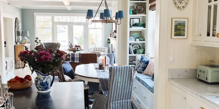 A Tale of Our Two English Inspired Kitchens and Book Nooks: Two Renovations Decades Apart