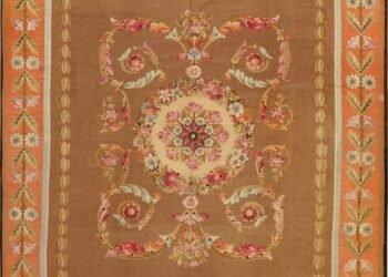 Antique French Aubusson Rug 74505 by Nazmiyal Rugs