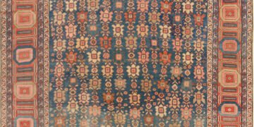 Large Antique Persian Bakshaish Rug 74488 by Nazmiyal Rugs