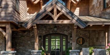Step inside this timber frame lake lodge on New Hampshire’s Lake Winnipesaukee